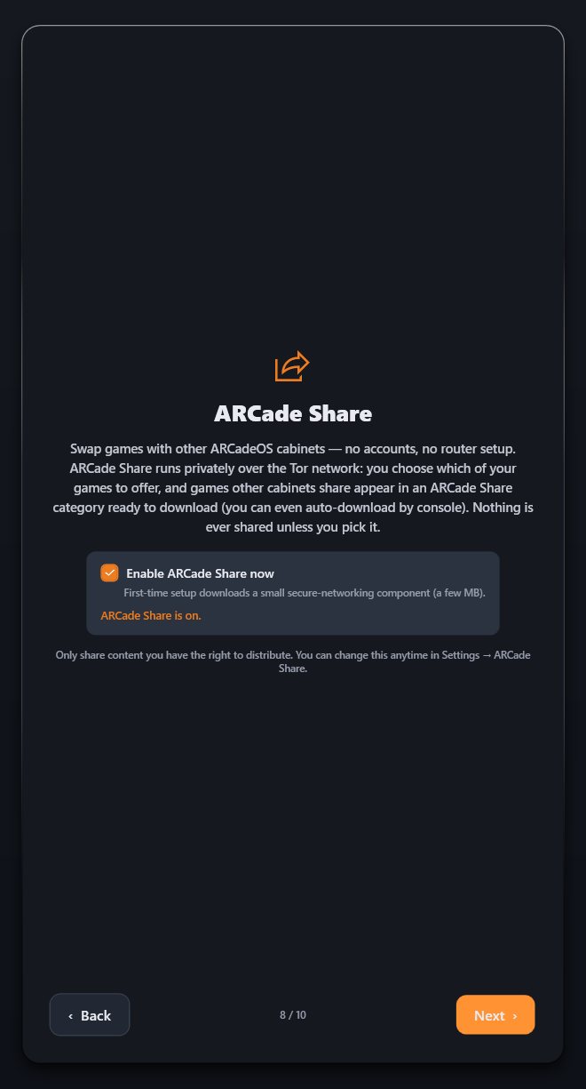 Wizard ARCade Share step