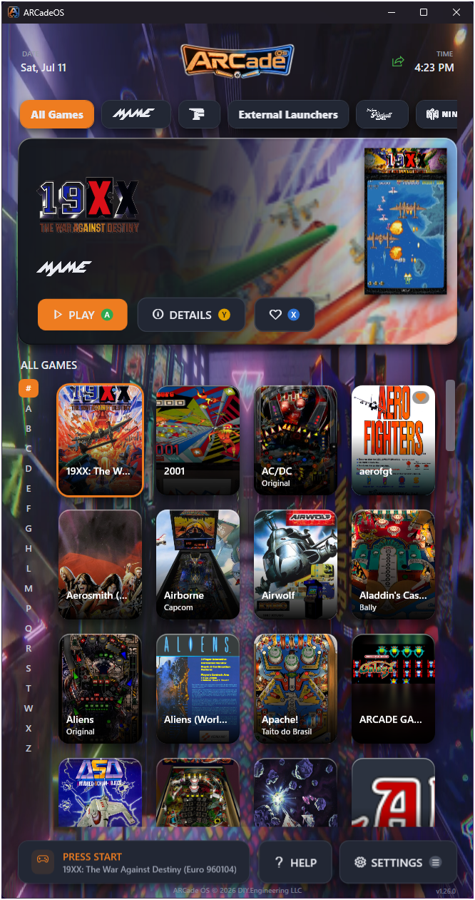 ARCadeOS game library
